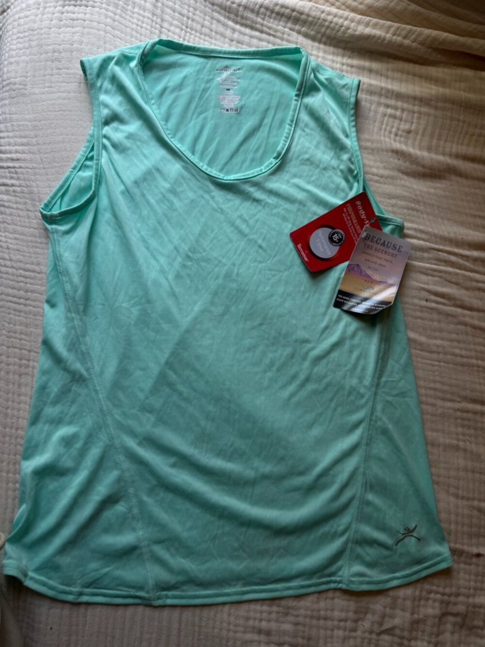 Terramar BodySensors Moisture Wicking UPF15+ Scoopneck Blue Tank - Sz L